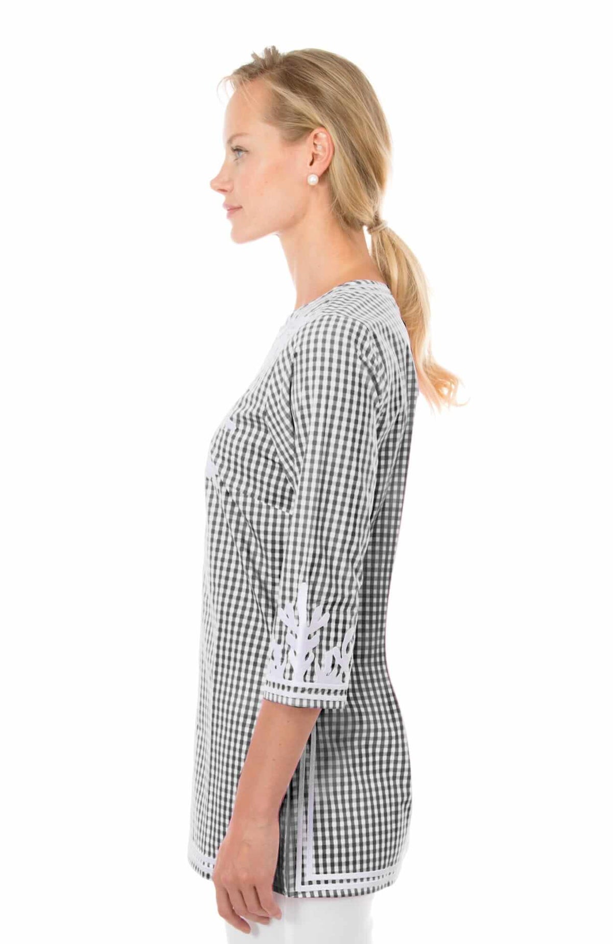 Cotton Gingham Tunic - The Reef Black