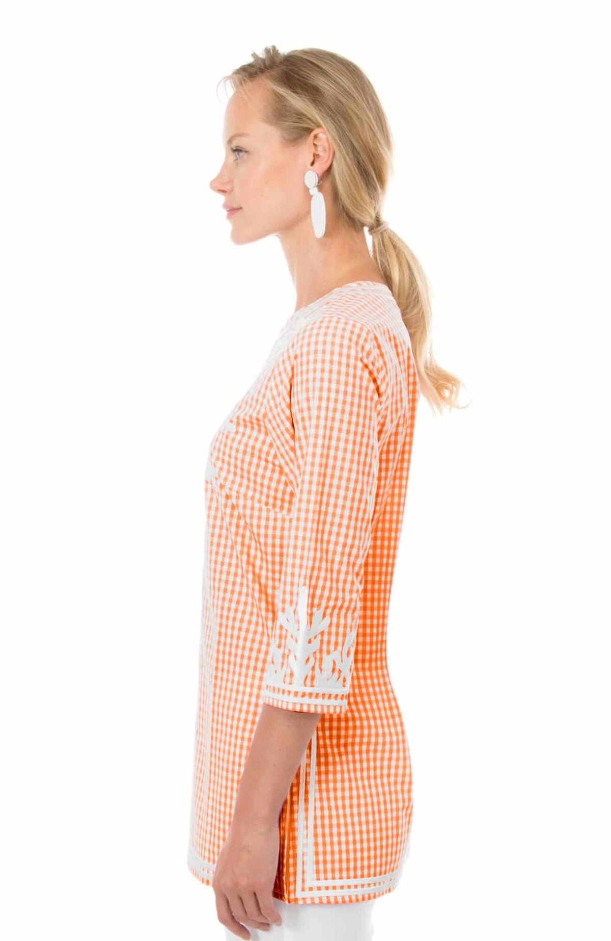 Cotton Gingham Tunic - The Reef Orange