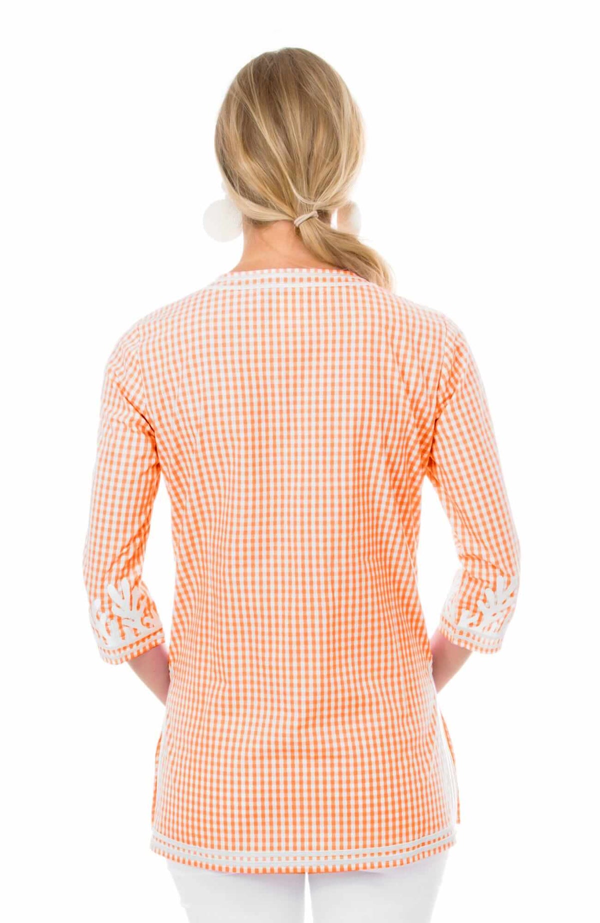 Cotton Gingham Tunic - The Reef Orange