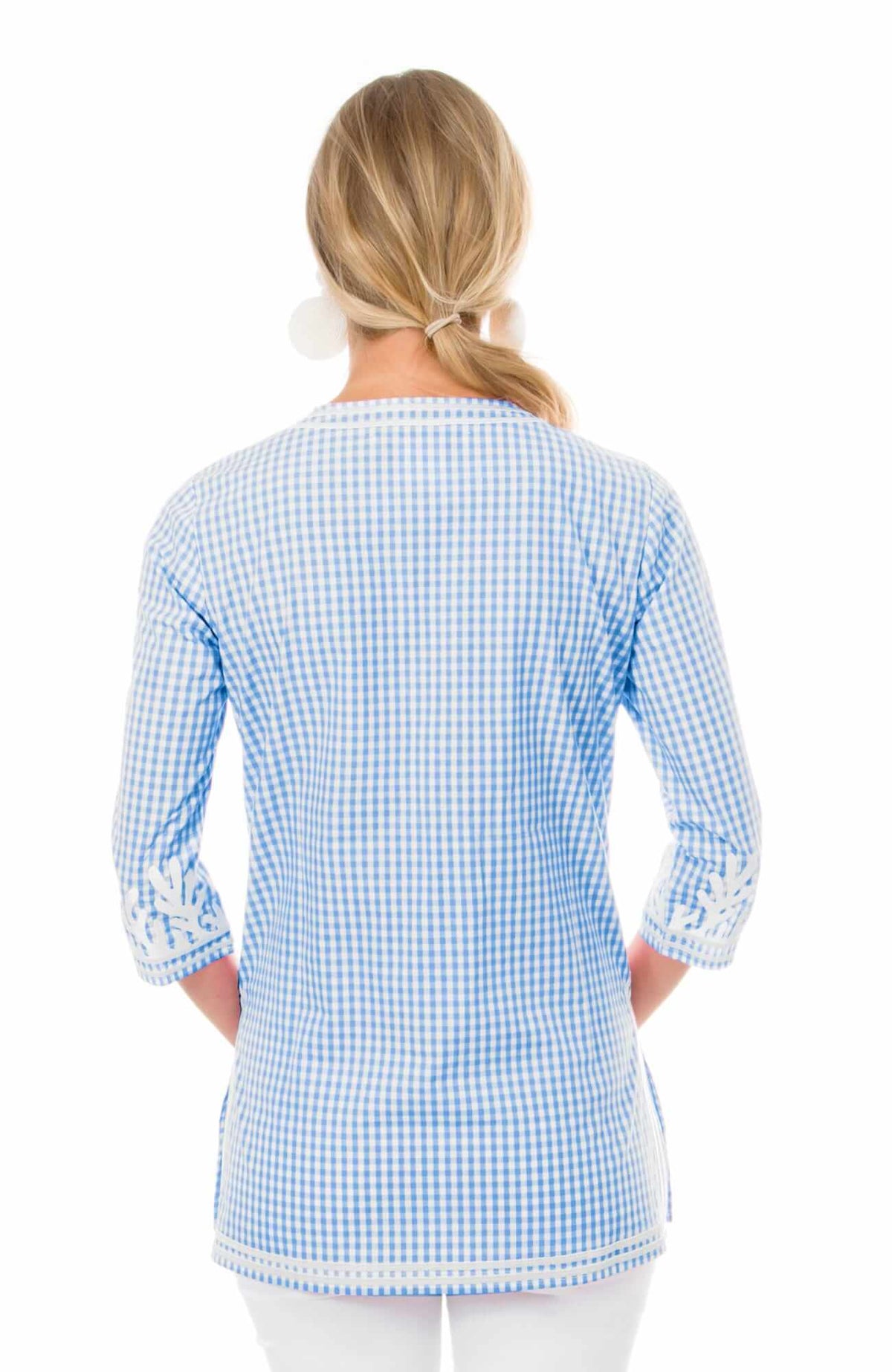 Cotton Gingham Tunic - The Reef Periwinkle