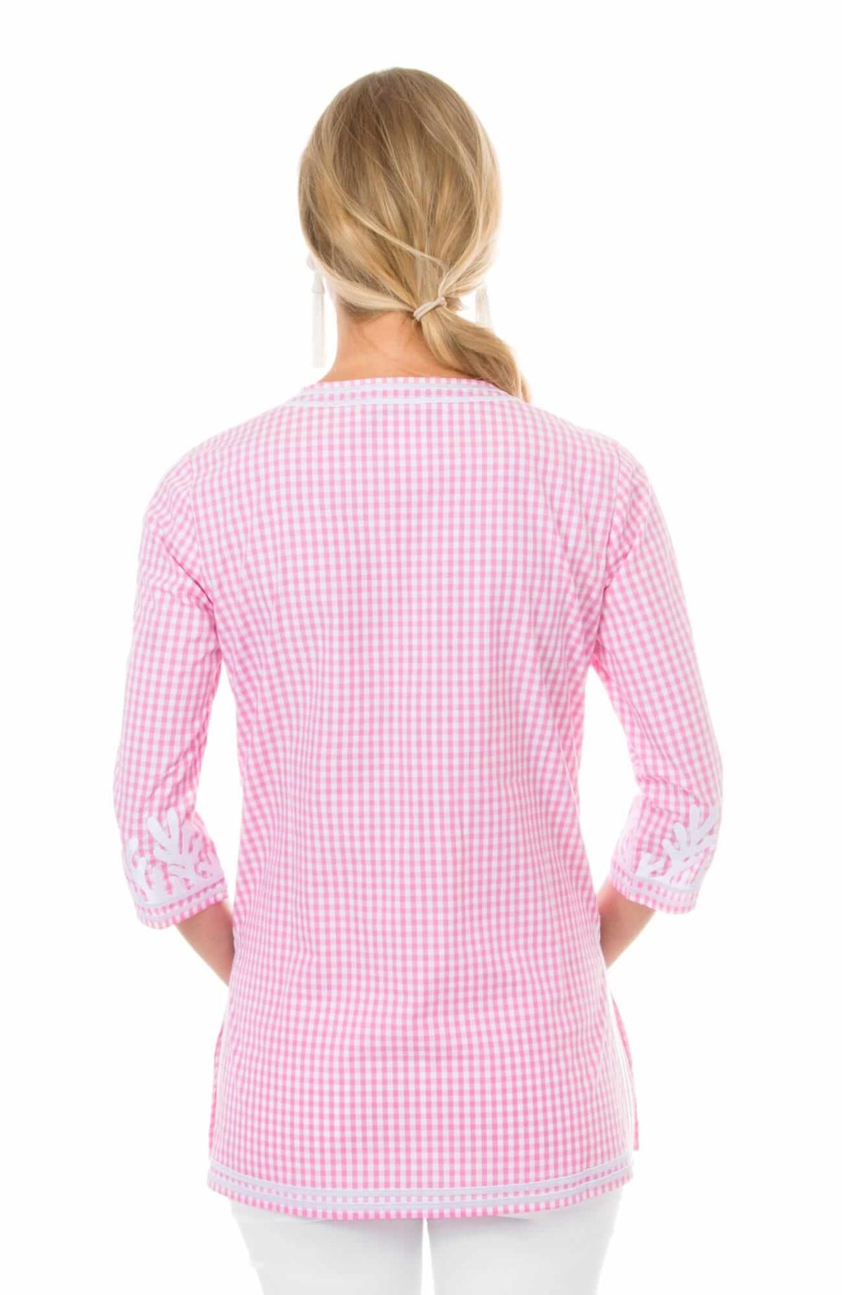 Cotton Gingham Tunic - The Reef Pink