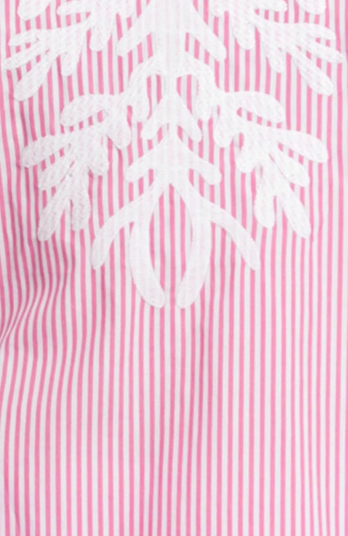 Embroidered Pinstripe Tunic - The Reef Pink White