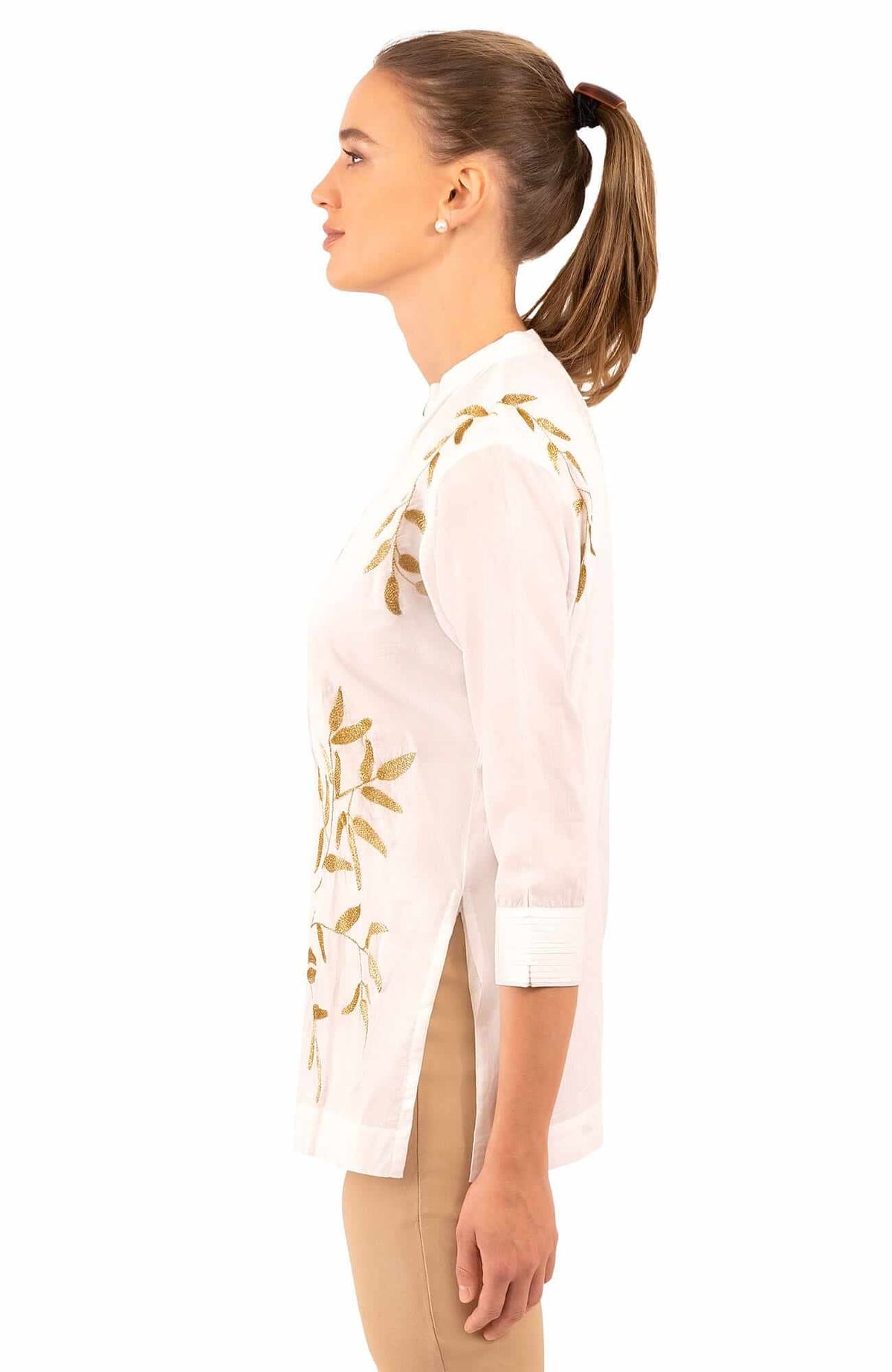 Cotton Embroidered Whisper Tunic – La Di Da White Gold