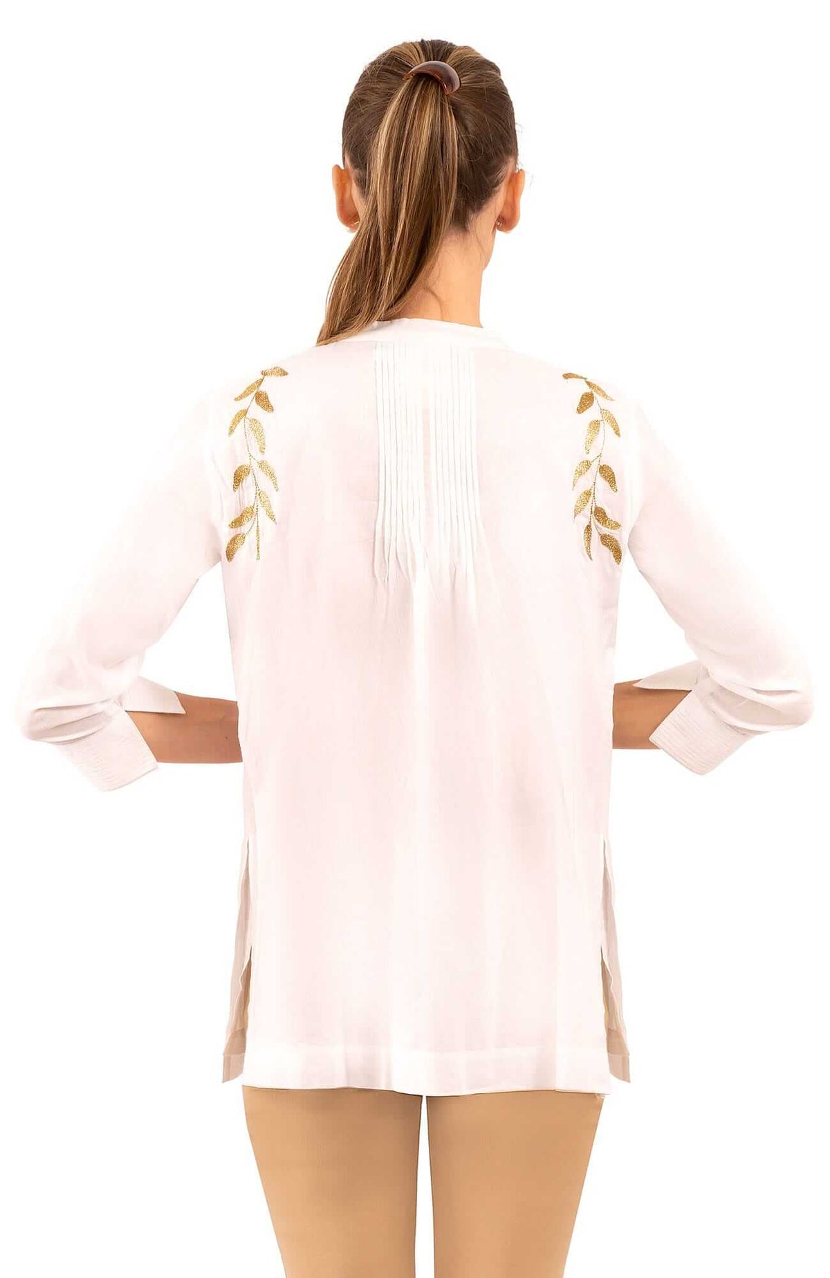 Cotton Embroidered Whisper Tunic – La Di Da White Gold