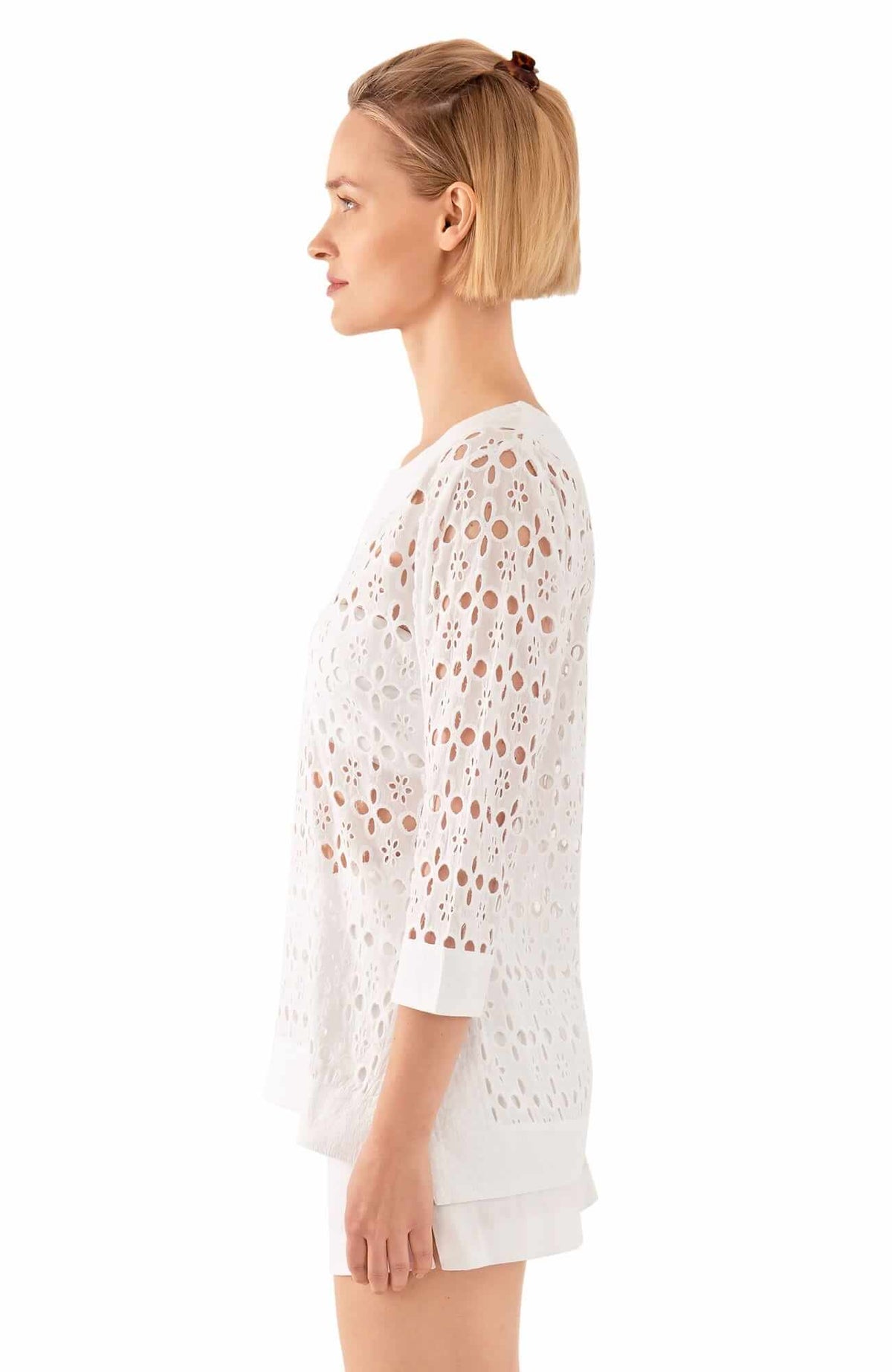 Cotton Eyelet Tunic - Alibi White