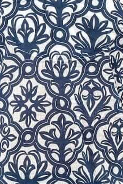 Cotton Voile Funnel - Wall of Secrets - Final Sale White Navy