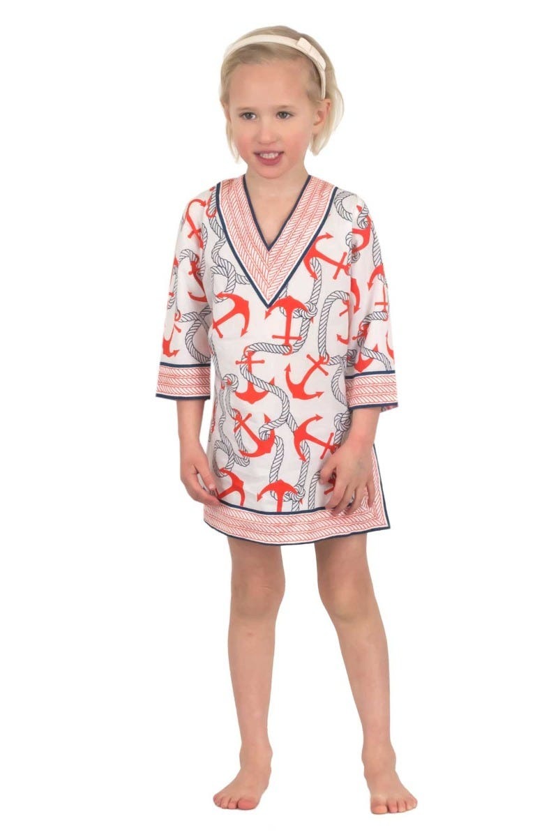 Tunic Mommy Me Anchors Away Child - Final Sale Tomato Navy