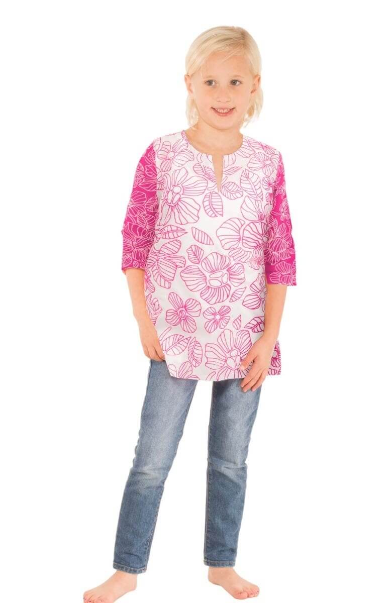 Girls Cotton Tunic - Flower Power - Final Sale Pink