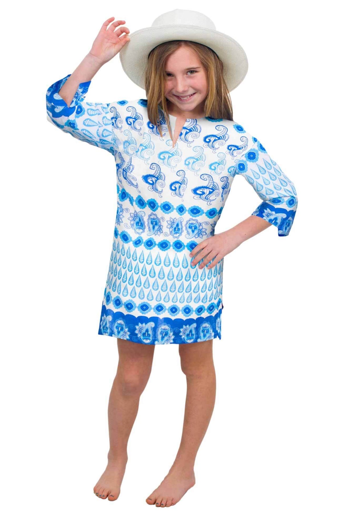 Girls Cotton Tunic - Notta Paisley - Final Sale Blues