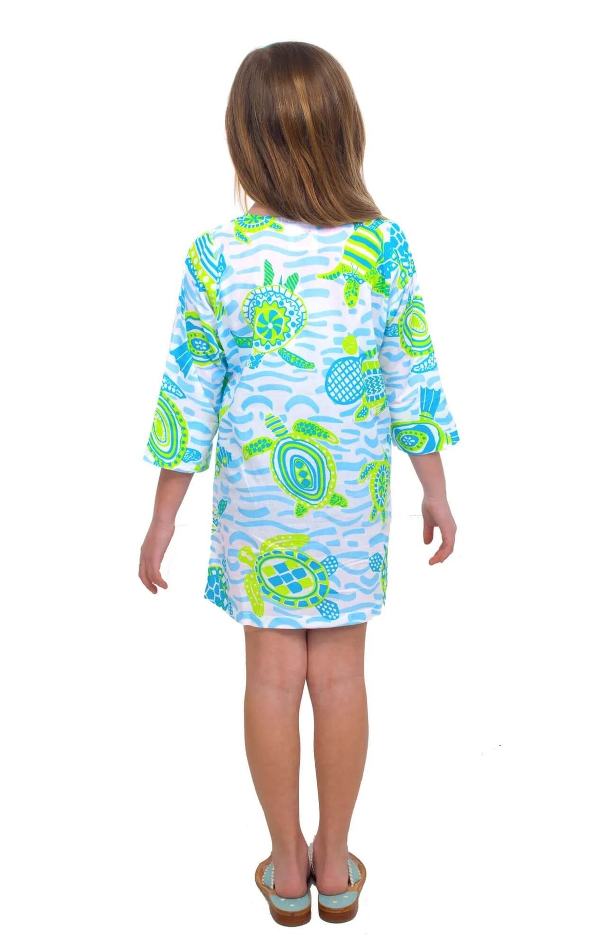 Girls Cotton Tunic - Turtle Time - Final Sale Green