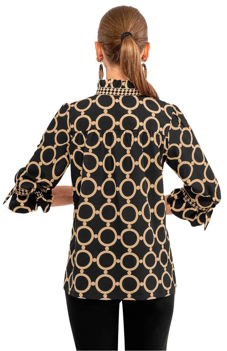 Ruffleneck Tunic - Dip &amp; Dot Black