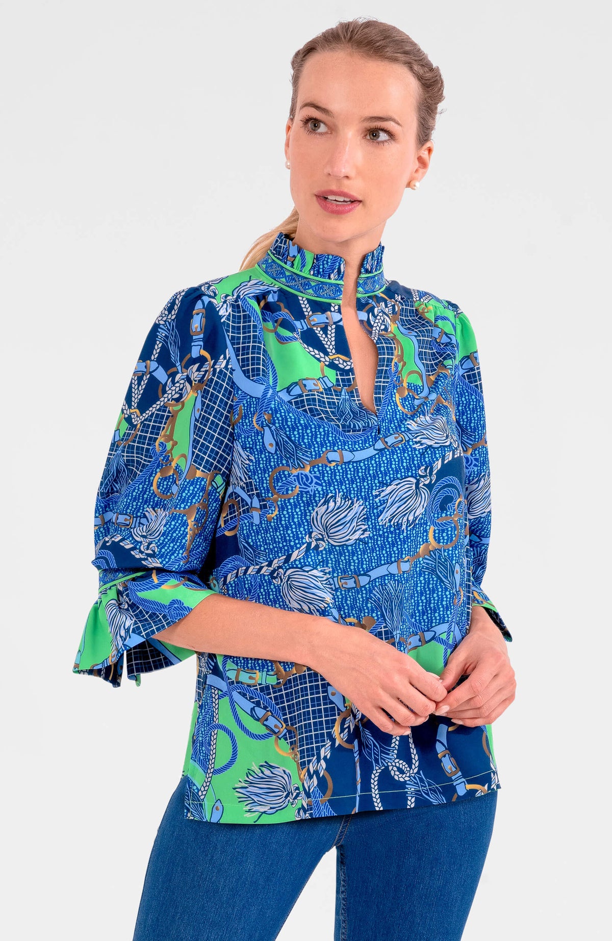 Ruffleneck Tunic - Ditto Blues