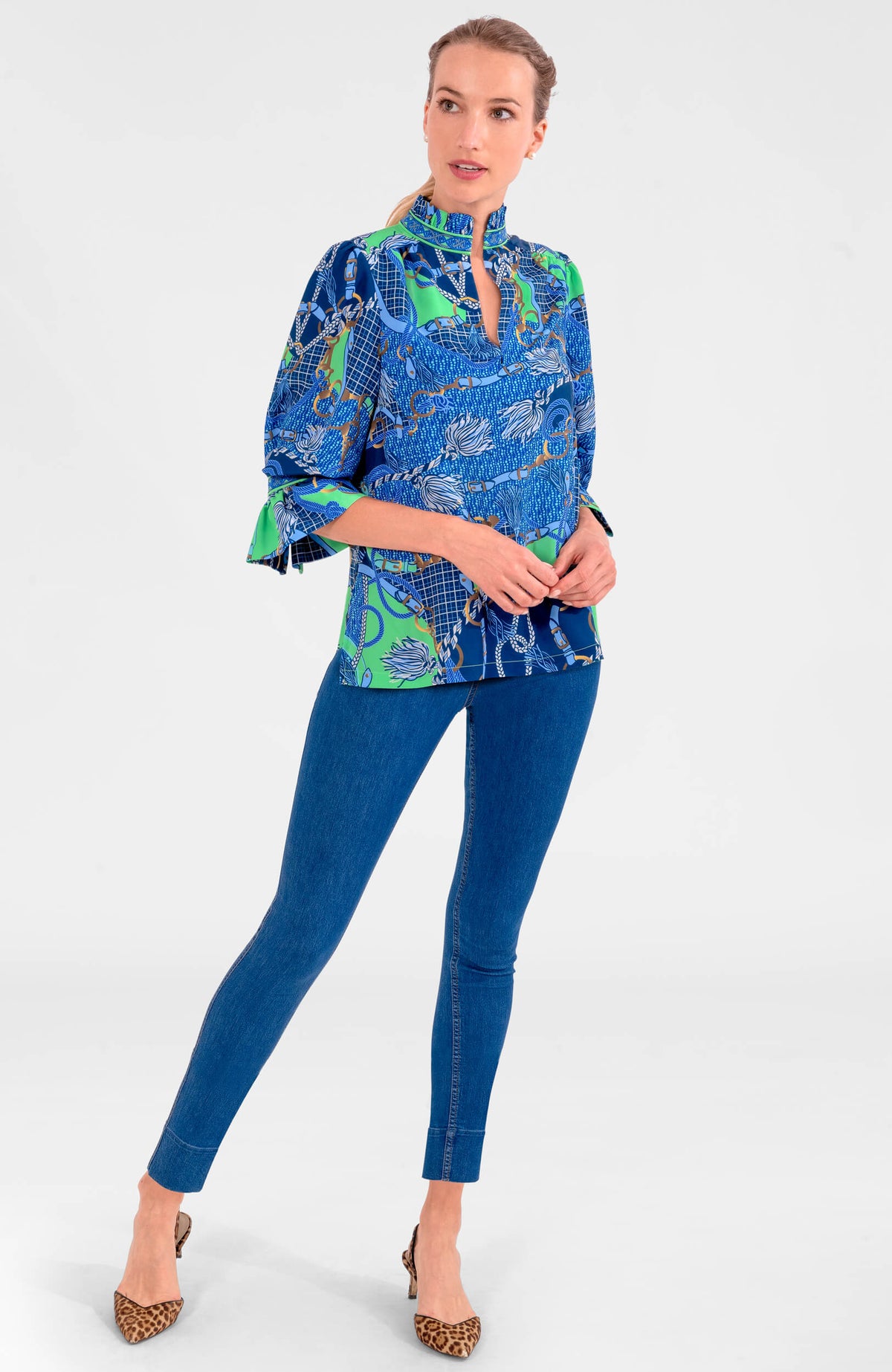 Ruffleneck Tunic - Ditto Blues