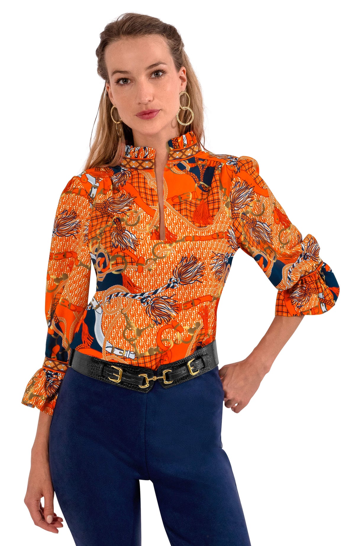 Ruffleneck Tunic - Ditto Orange