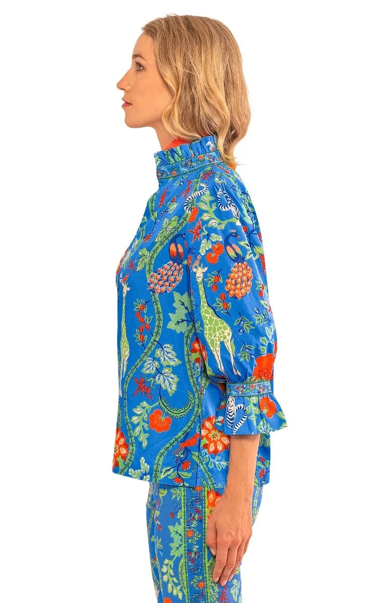 Ruffleneck Tunic - Jungle Symphony Brights