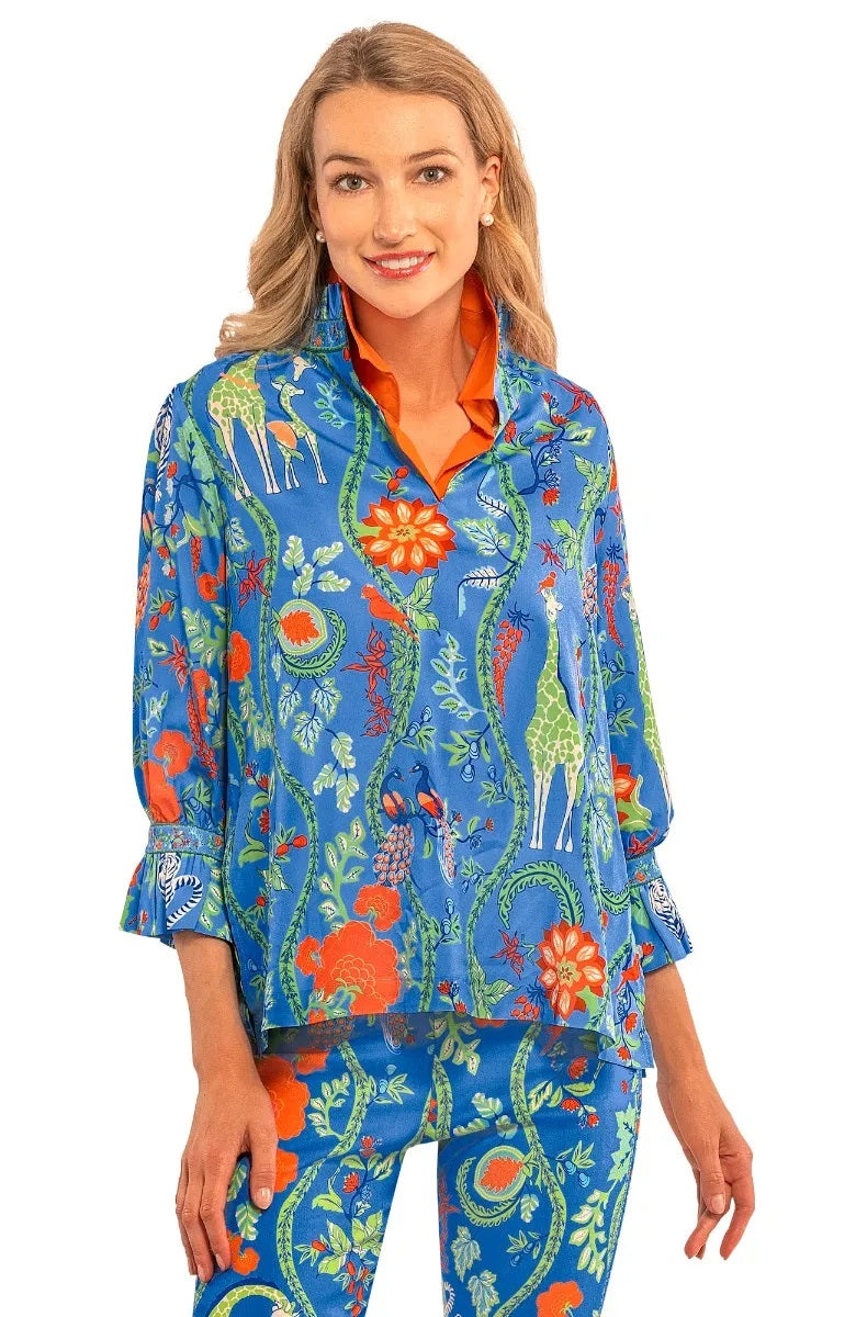 Ruffleneck Tunic - Jungle Symphony Brights