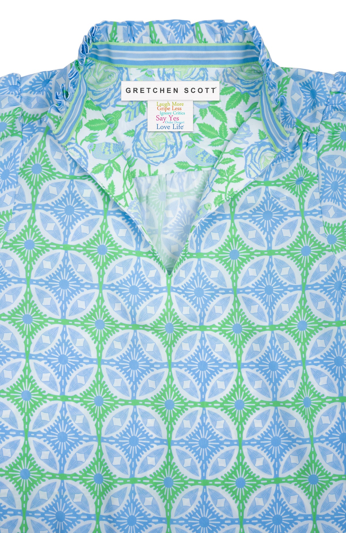 Ruffleneck Tunic - Smell The Roses Kelly Peri