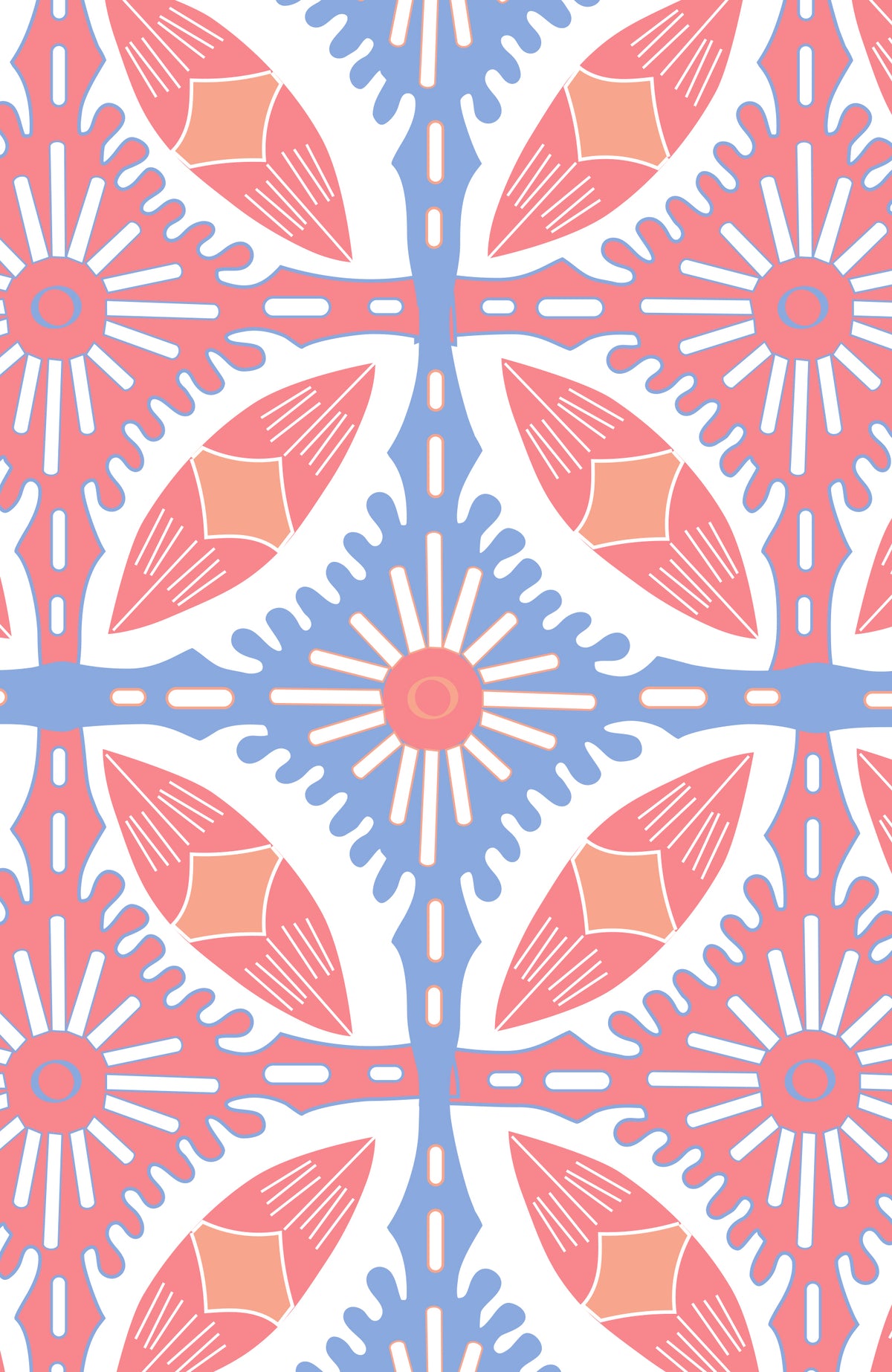 Ruffleneck Tunic - Smell The Roses Peri Coral