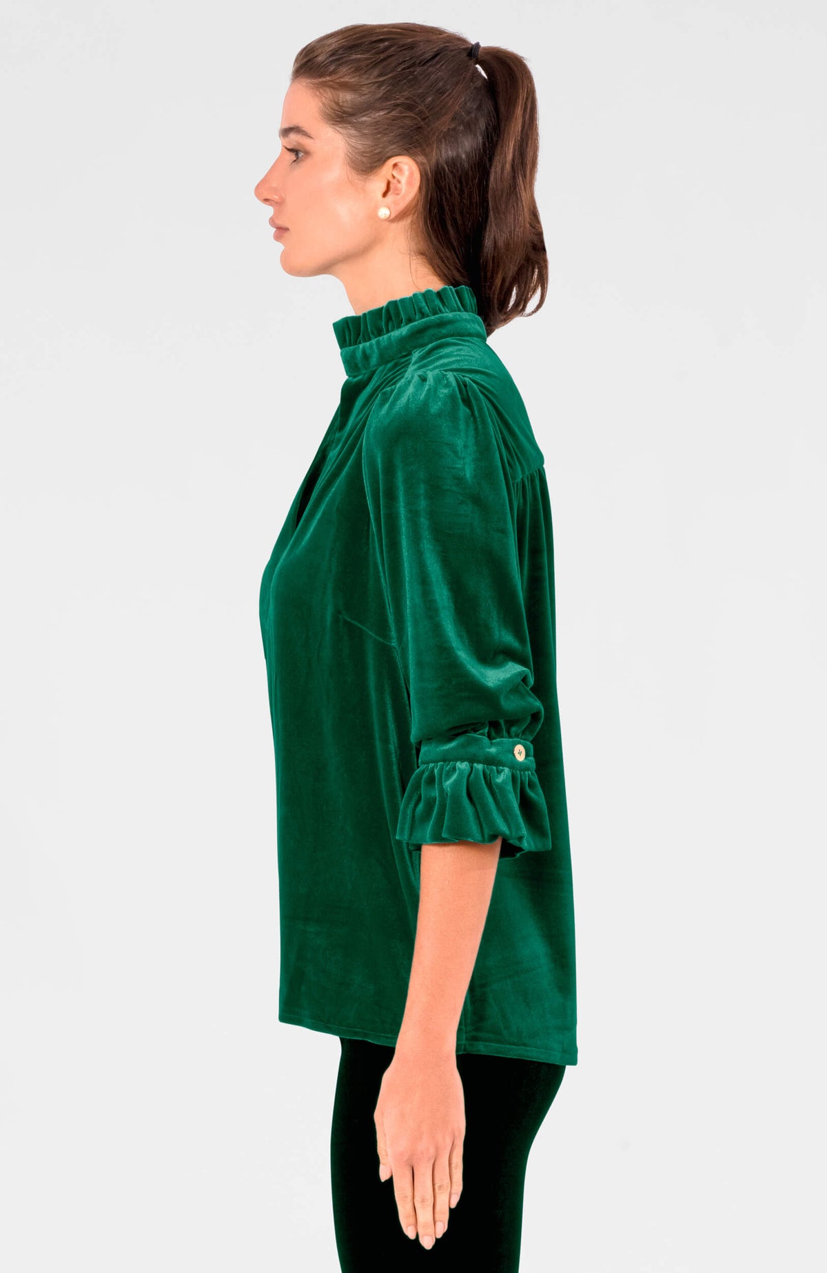 Ruffleneck Tunic - Silky Velvet