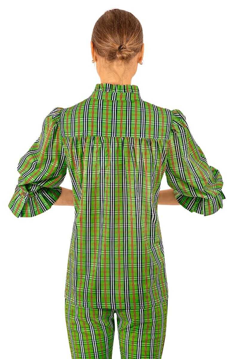 Ruffleneck Tunic - Sunshine Plaid - Final Sale Green