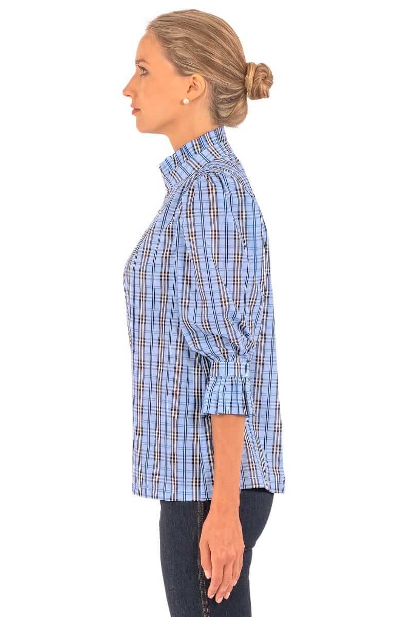 Ruffleneck Tunic - Sunshine Plaid - Final Sale Periwinkle