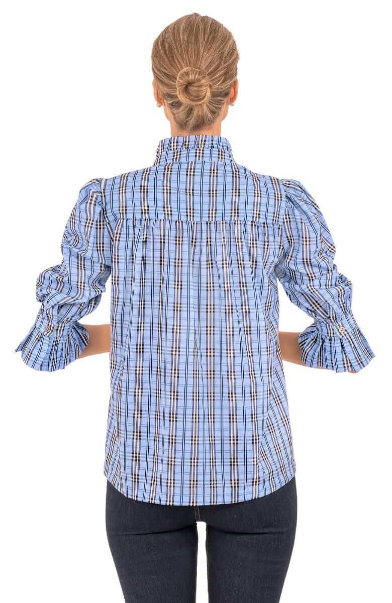 Ruffleneck Tunic - Sunshine Plaid - Final Sale Periwinkle