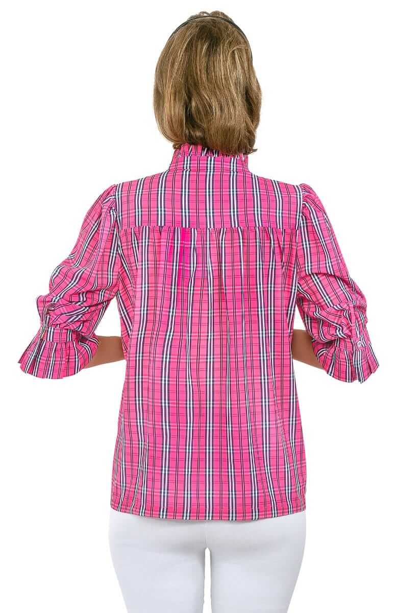 Ruffleneck Tunic - Sunshine Plaid - Final Sale Pink