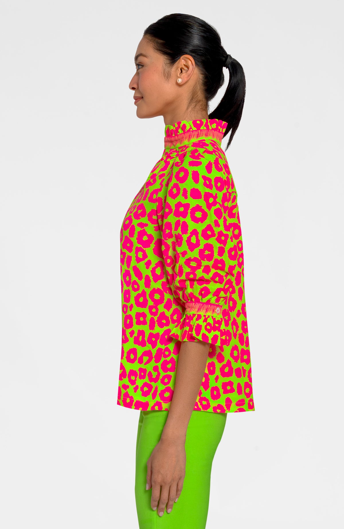 Ruffleneck Tunic - Me Jane Lime Pink