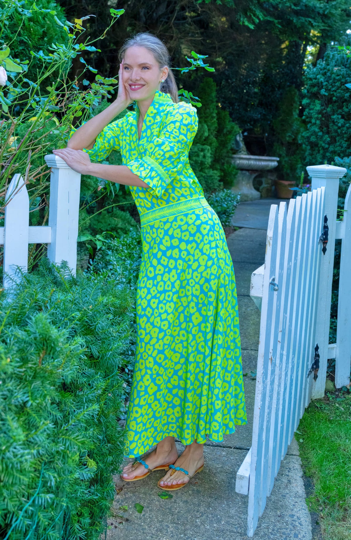 Ruffleneck Tunic - Me Jane Turq Lime