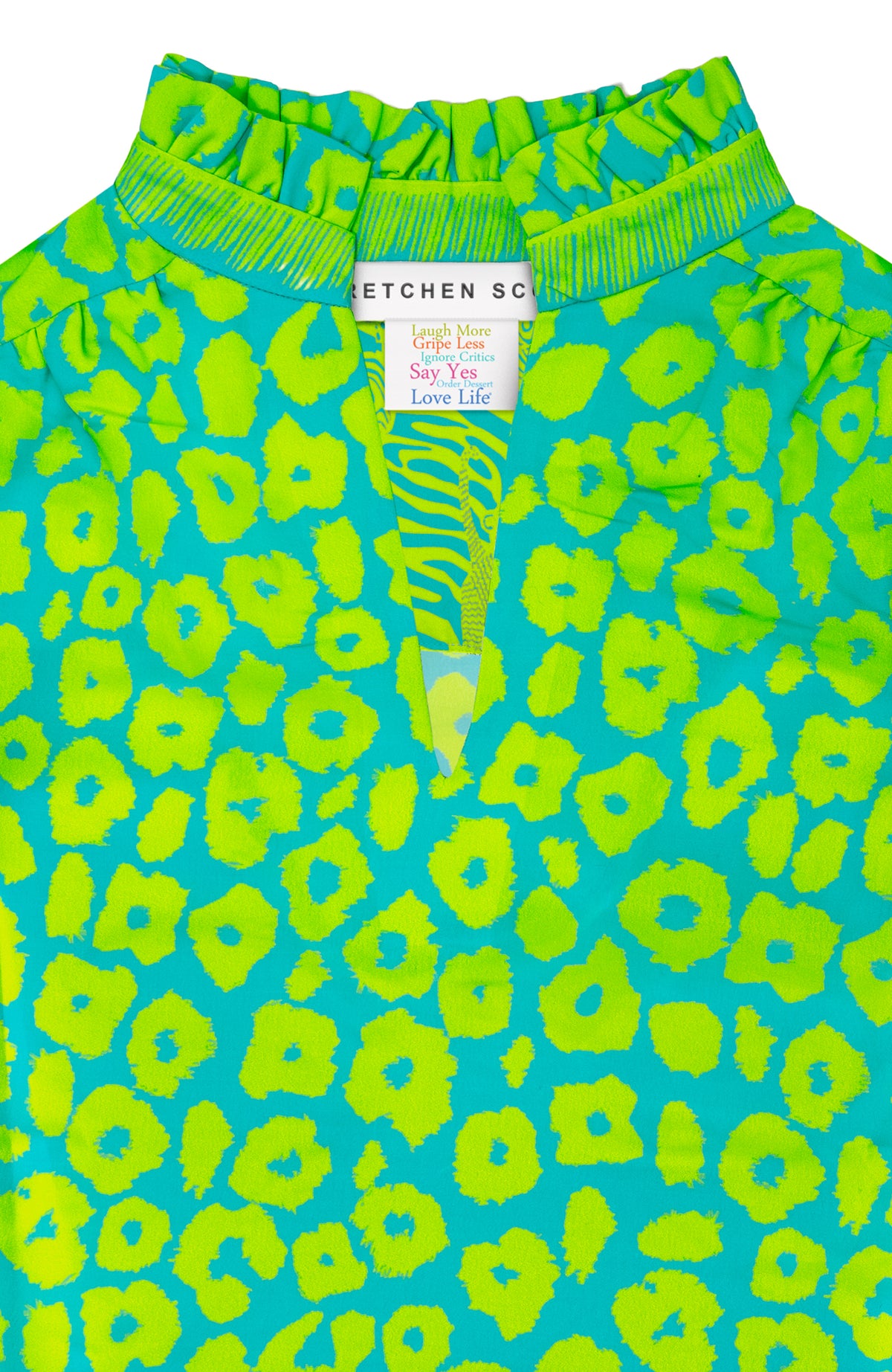 Ruffleneck Tunic - Me Jane Turq Lime