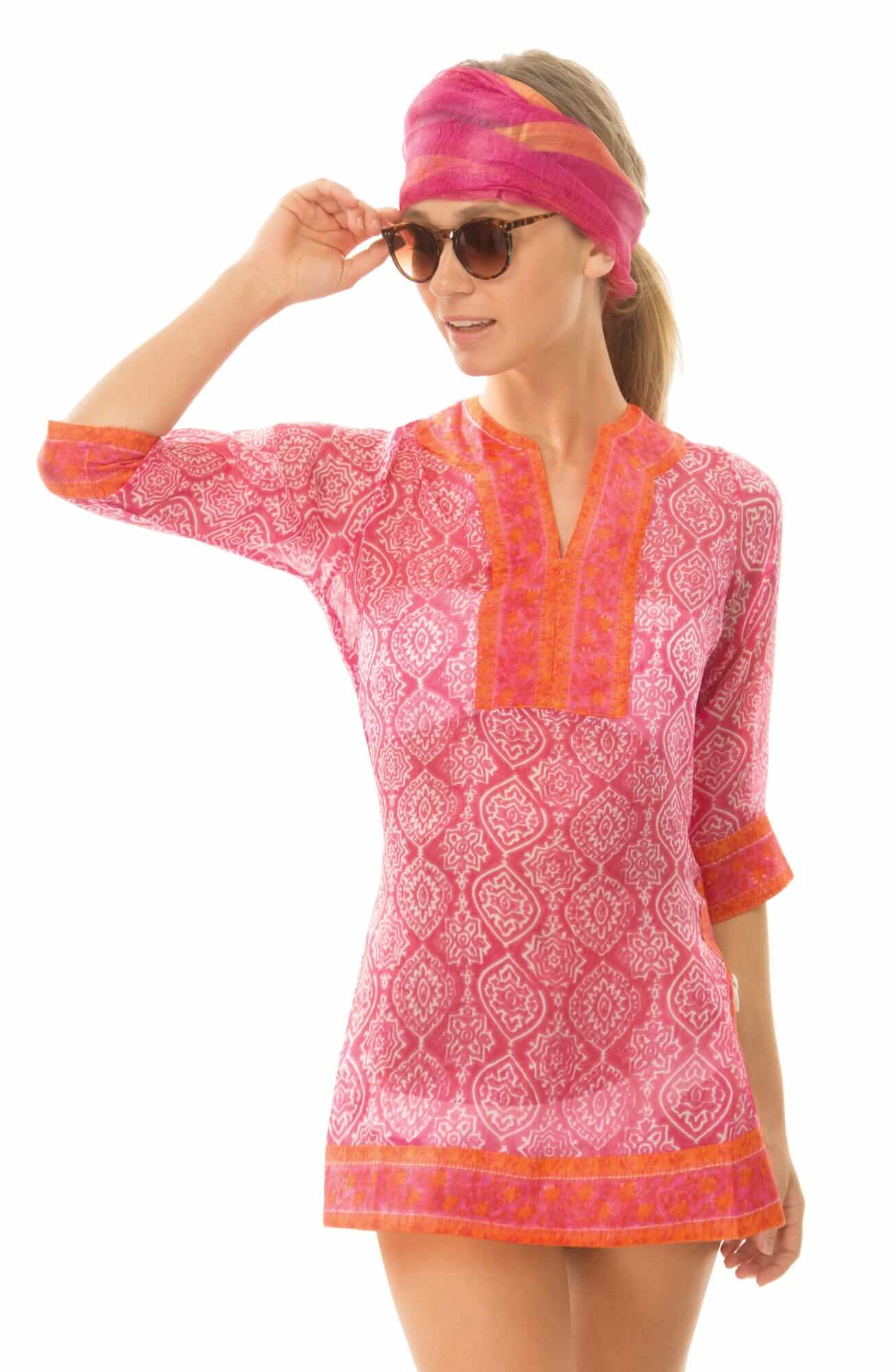 Silk Tunic - Easy Breezy - Final Sale Pink Orange