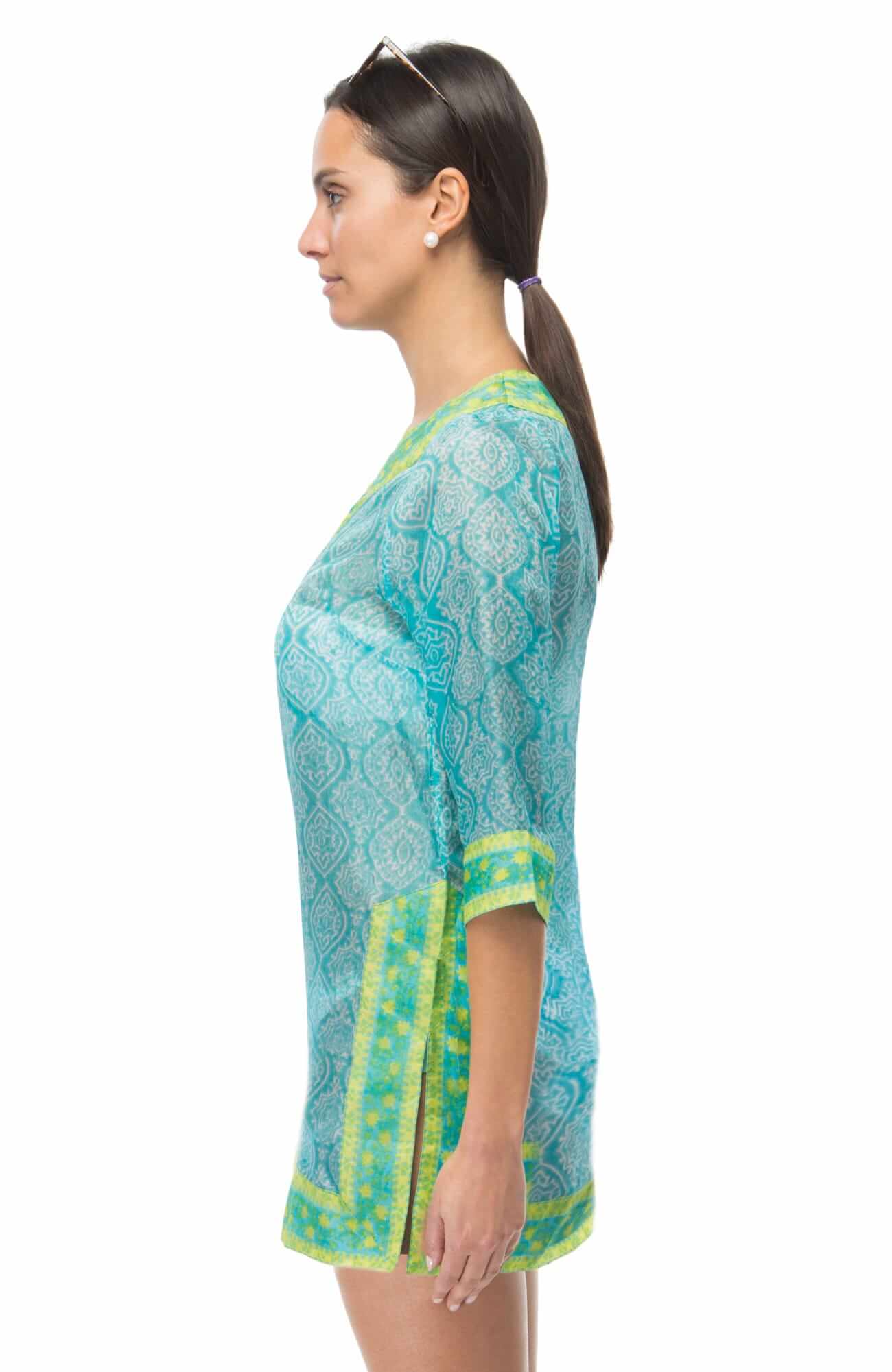 Silk Tunic - Easy Breezy Turq Lime