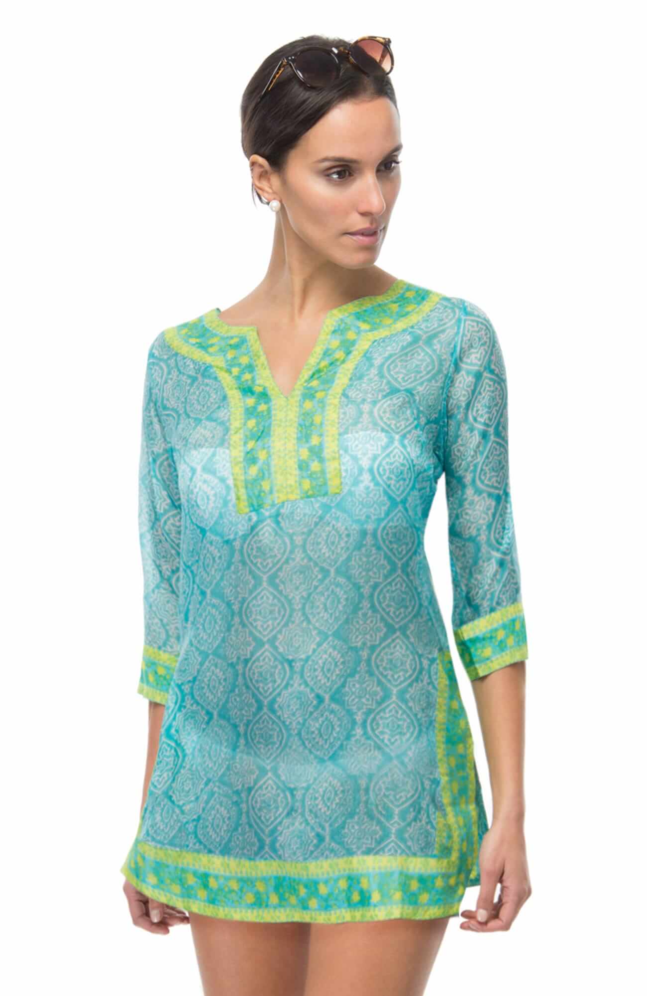 Silk Tunic - Easy Breezy Turq Lime