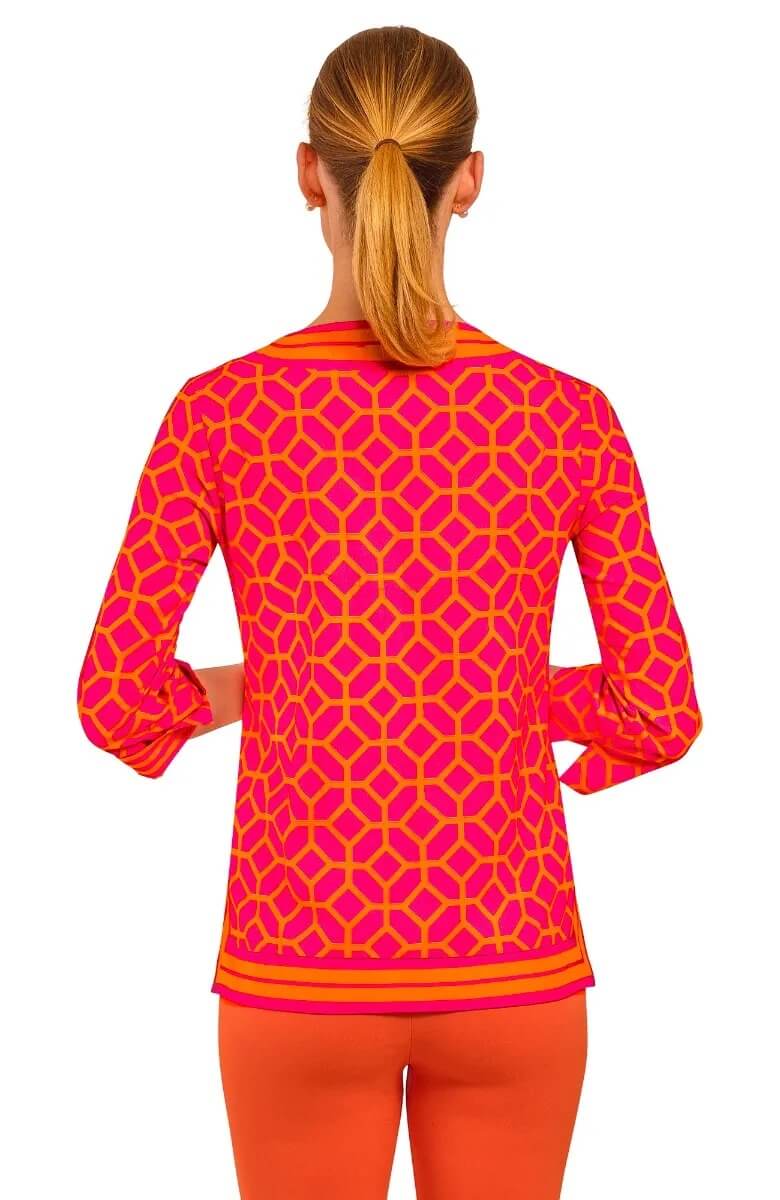 Cotton Split Neck Tunic - Lucy In The Sky With Diamonds Pink