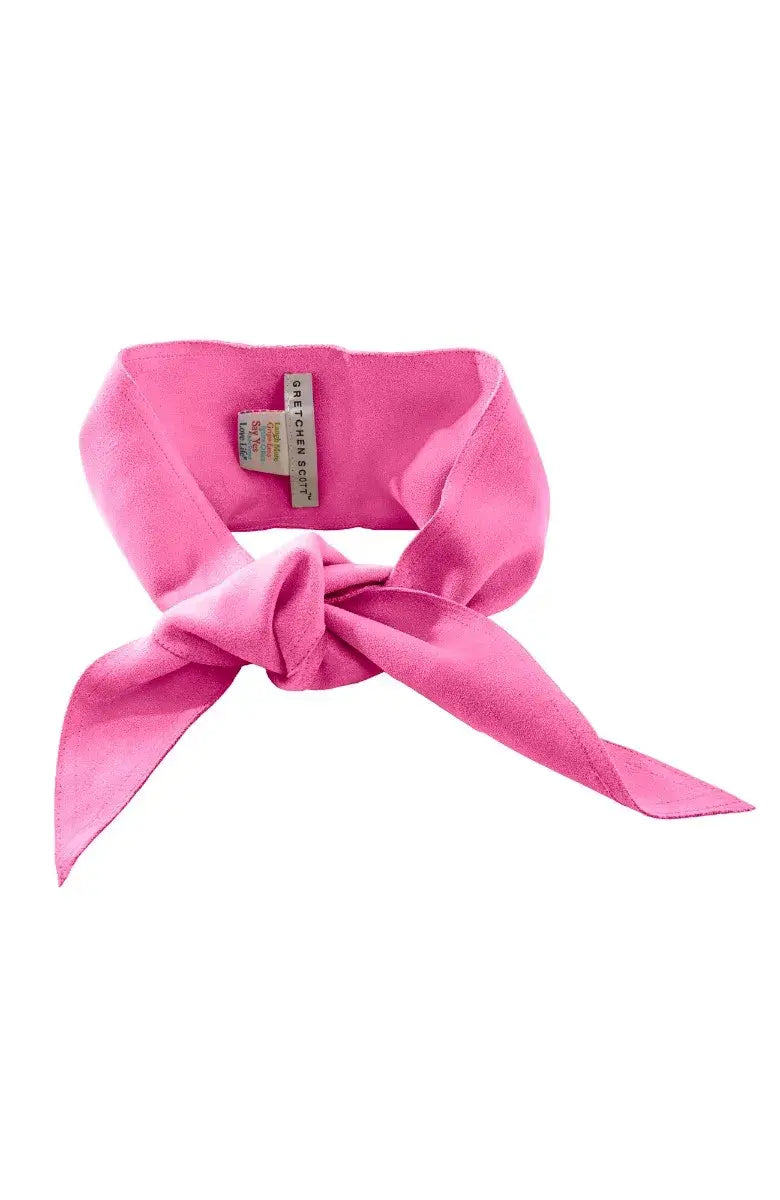 Adjustable Suede Tie Belt Pink ONE SIZE