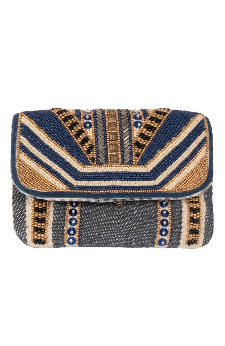 Walk the Line Beaded Clutch