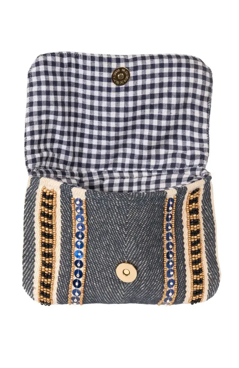 Walk the Line Beaded Clutch