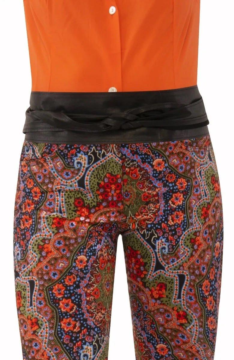 Adjustable Obi Leather Wrap Around Belt Black