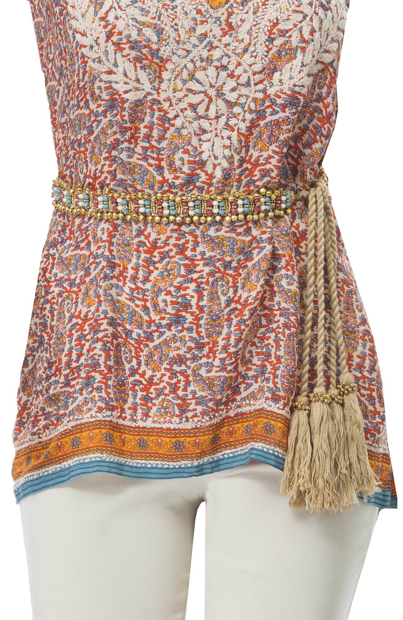 Adjustable Tassel Tie - Tinker Coral Belt Coral