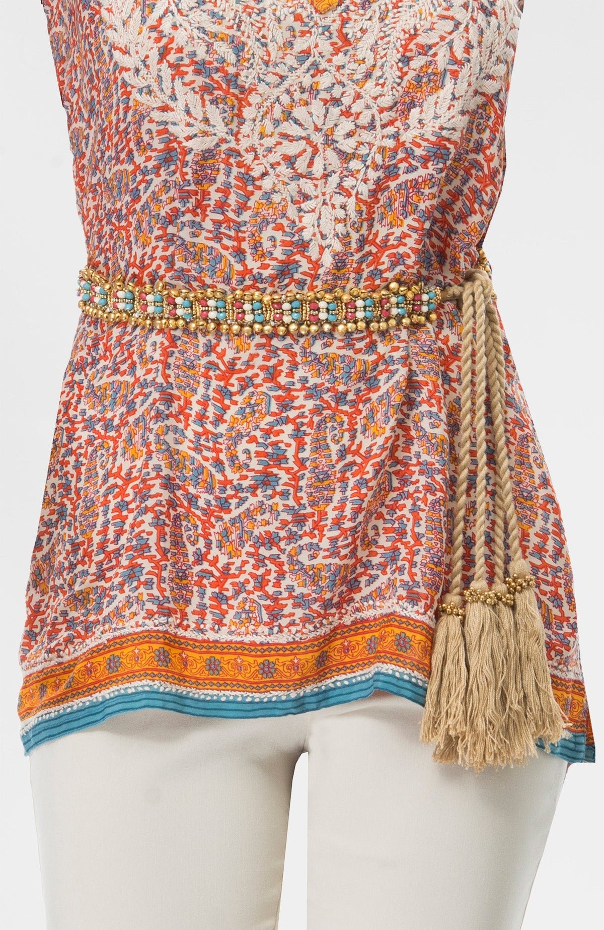 Adjustable Tassel Tie - Tinker Coral Belt