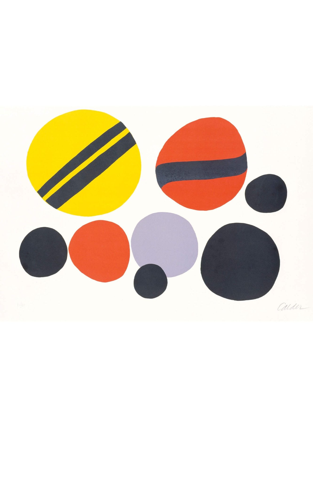 Alexander Calder - Chevrons Noir sur Rouge et Jaune