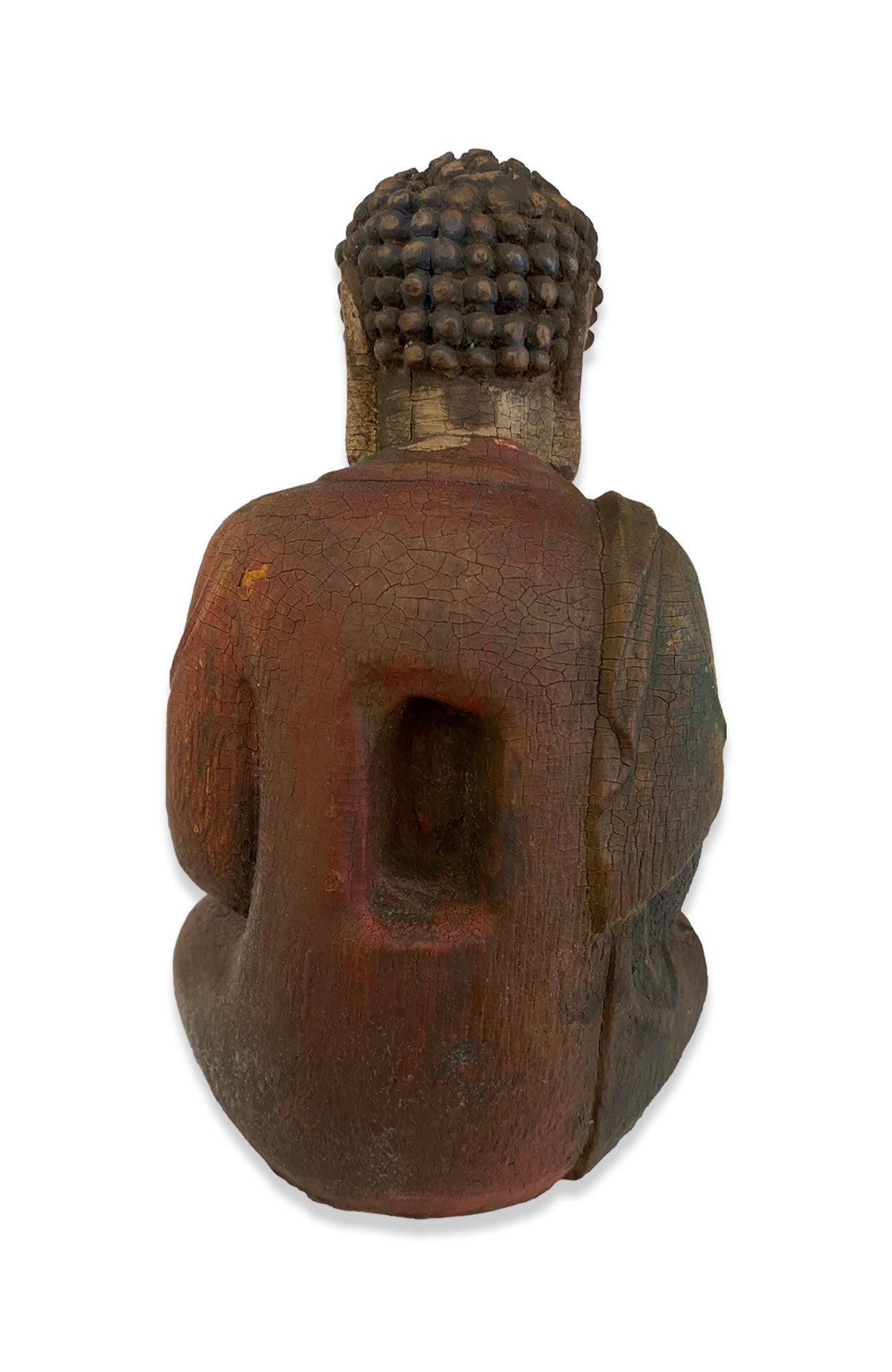 Antique Tibetan Polychrome Wood Carved