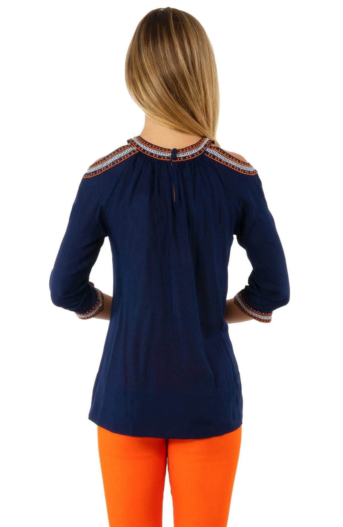 Aphrodite Cold Shoulder Top - Final Sale Navy