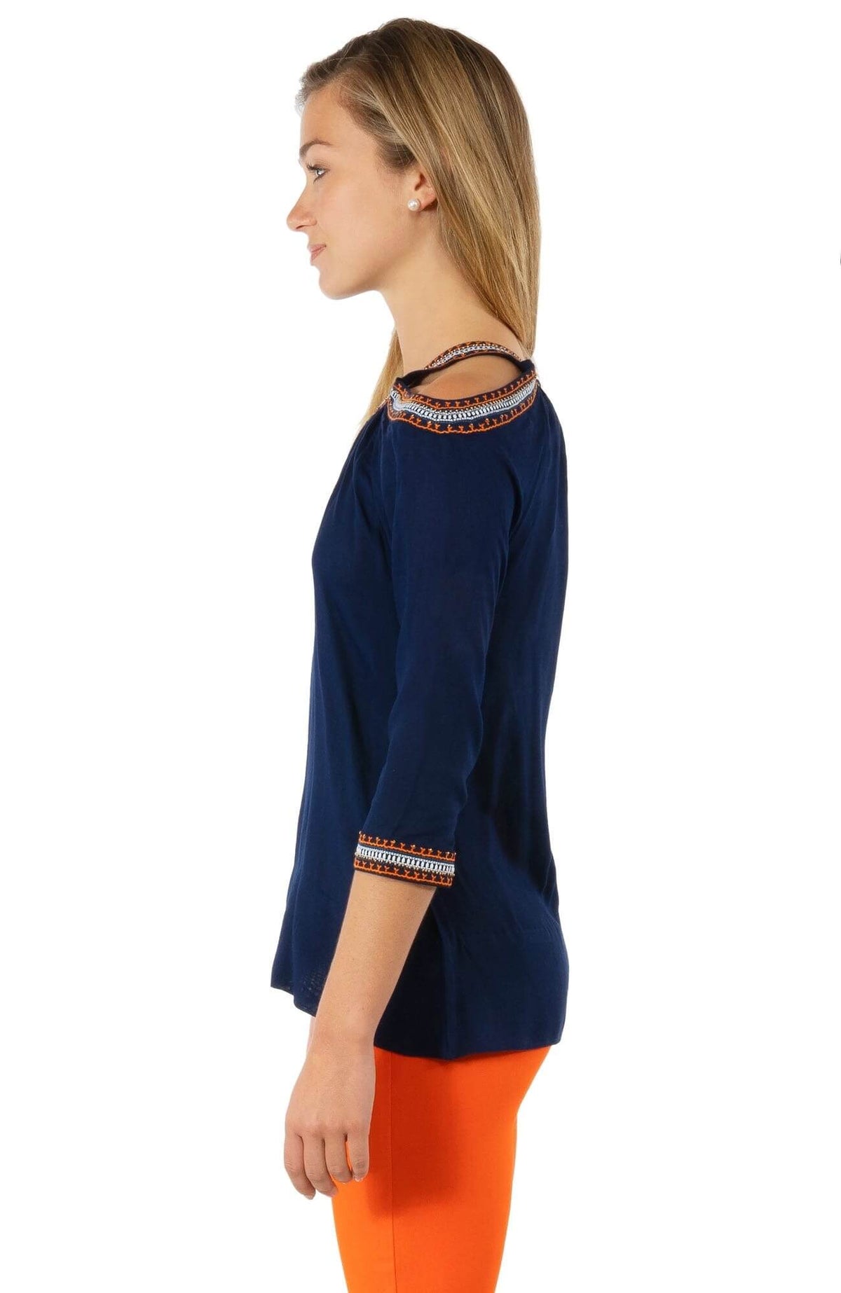 Aphrodite Cold Shoulder Top - Final Sale Navy