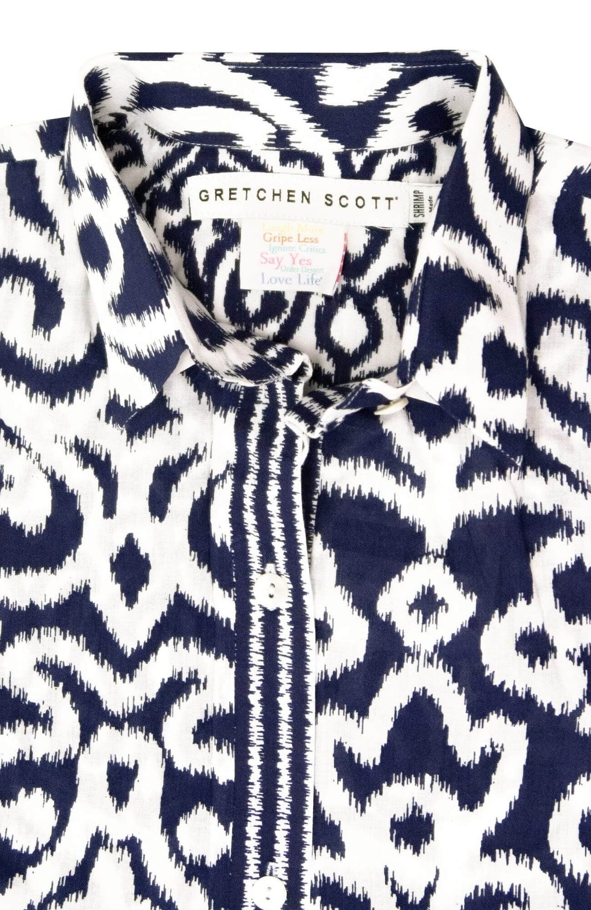 Cotton Boyfriend Shirt - Arabesque - Final Sale Navy