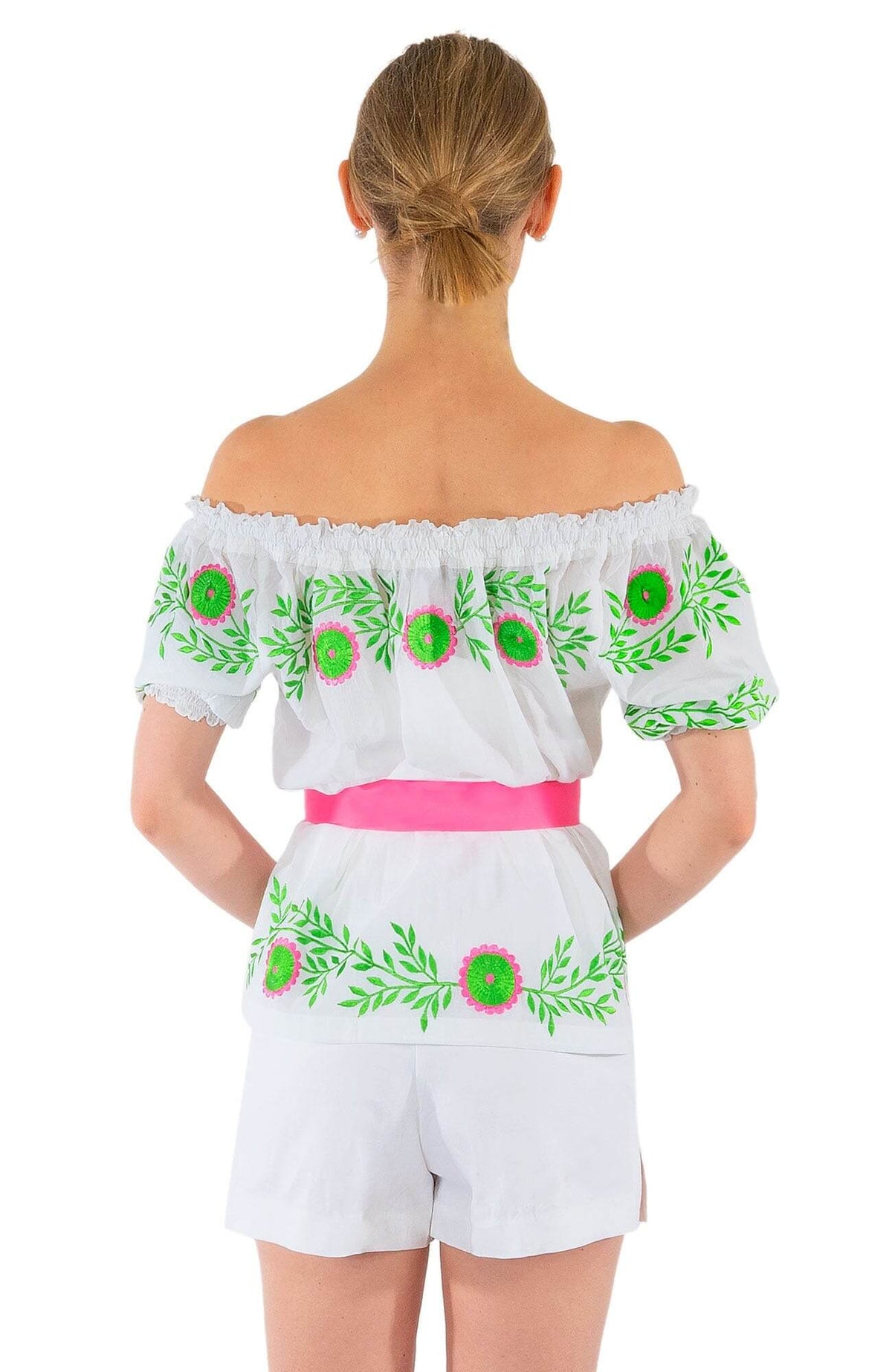 Cotton Hand Embroidered Top - Garden - Final Sale White Multi