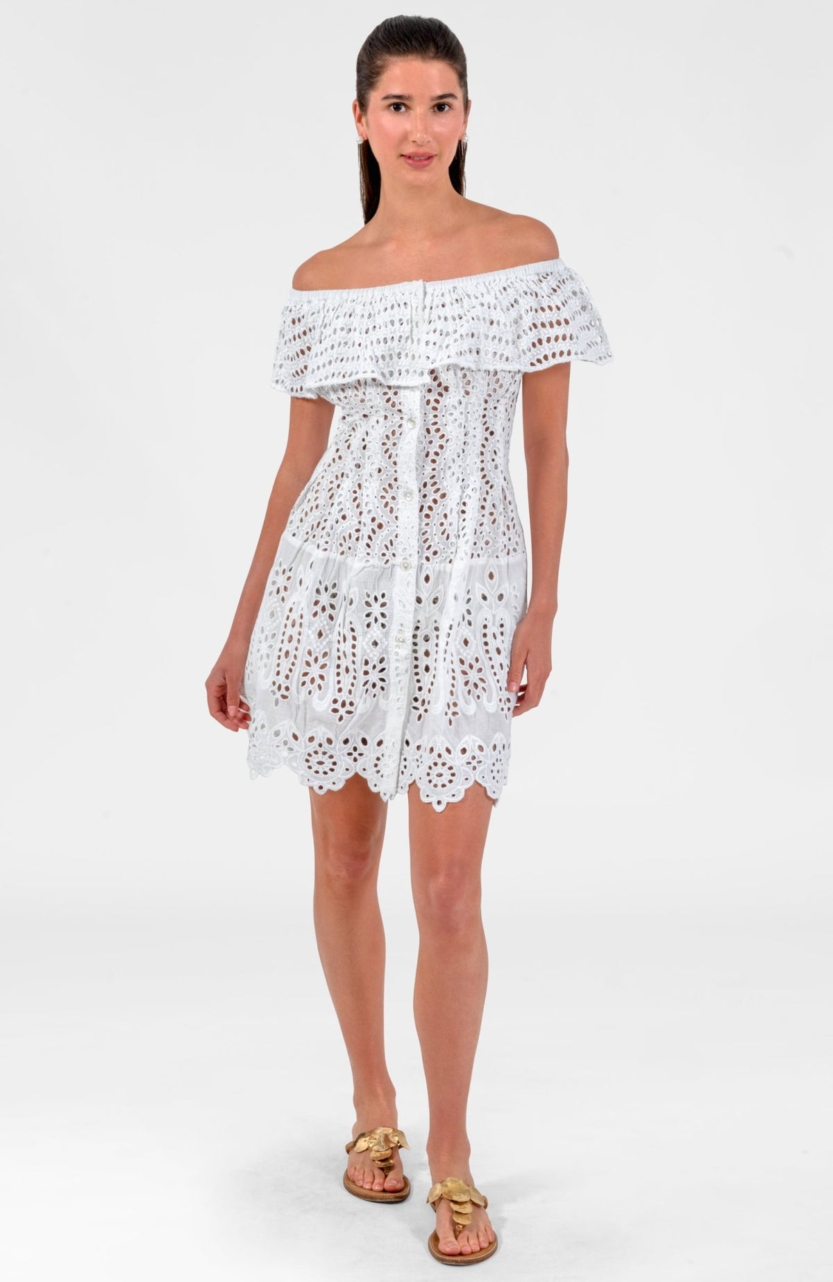 Barely Dress - Eyelet White