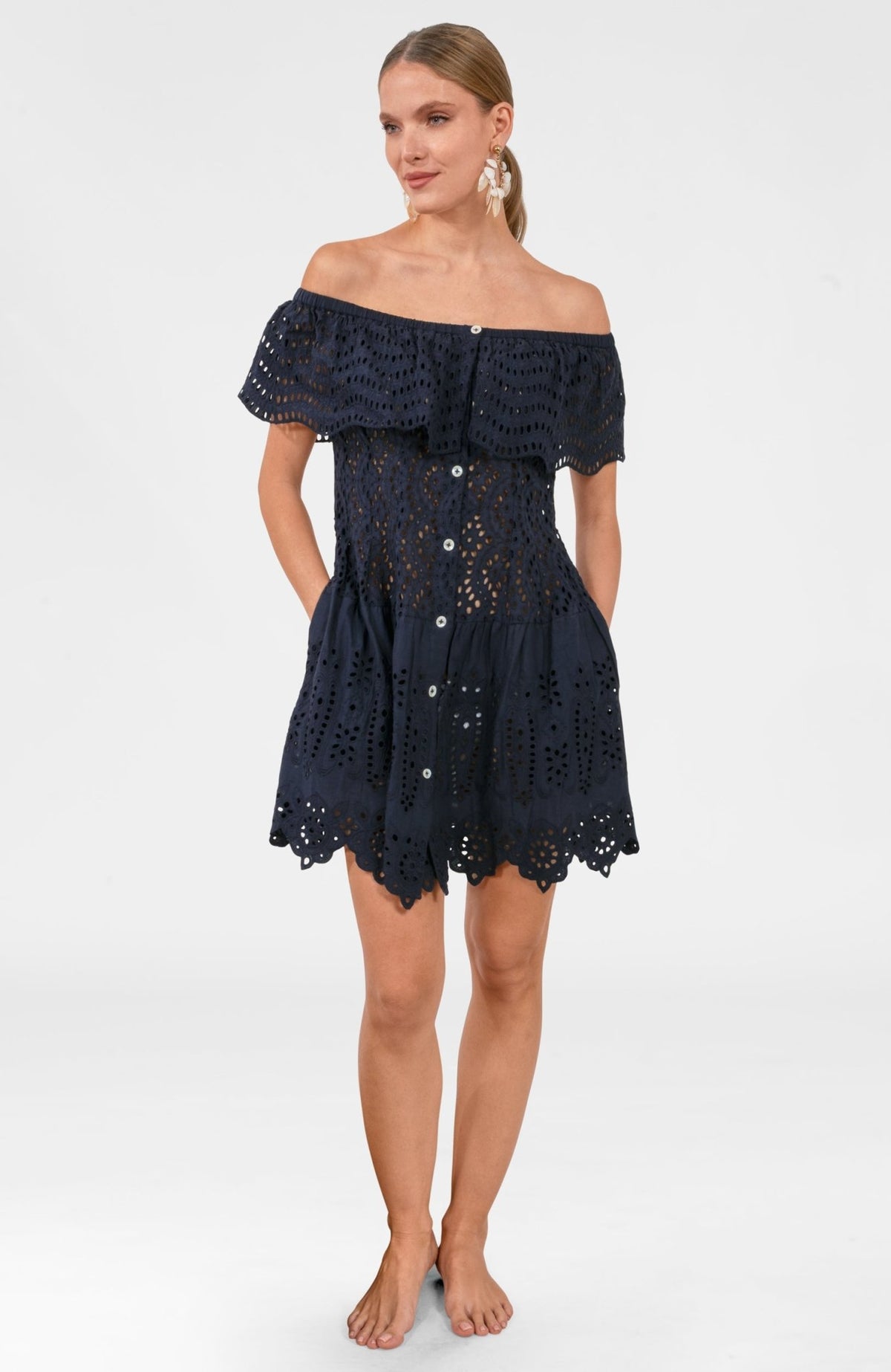 Barely Dress - Eyelet Navy