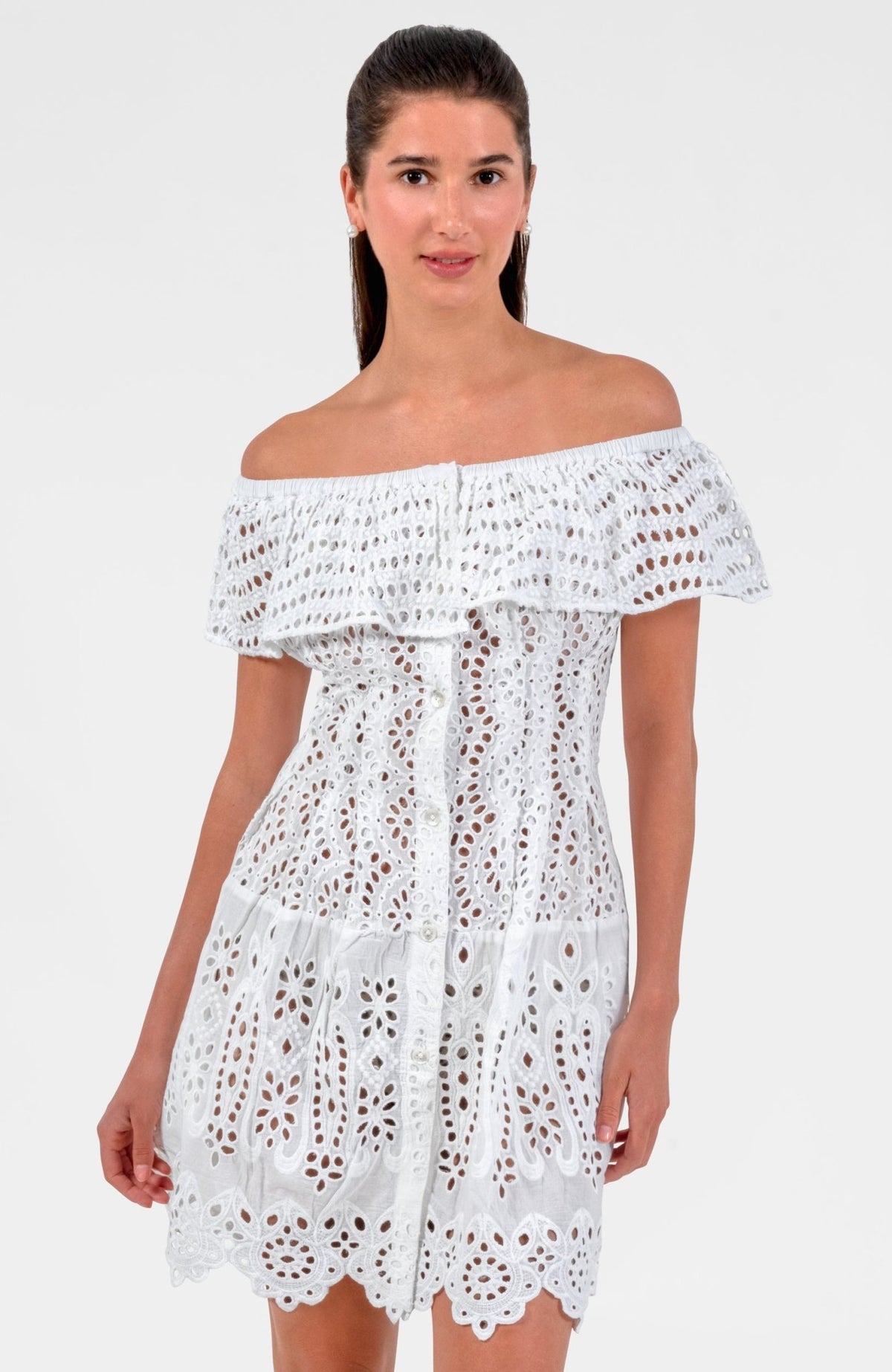 Barely Dress - Eyelet White