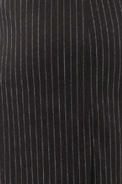 Bateau Neck Stretch Dress - Pinstripe - Final Sale Black